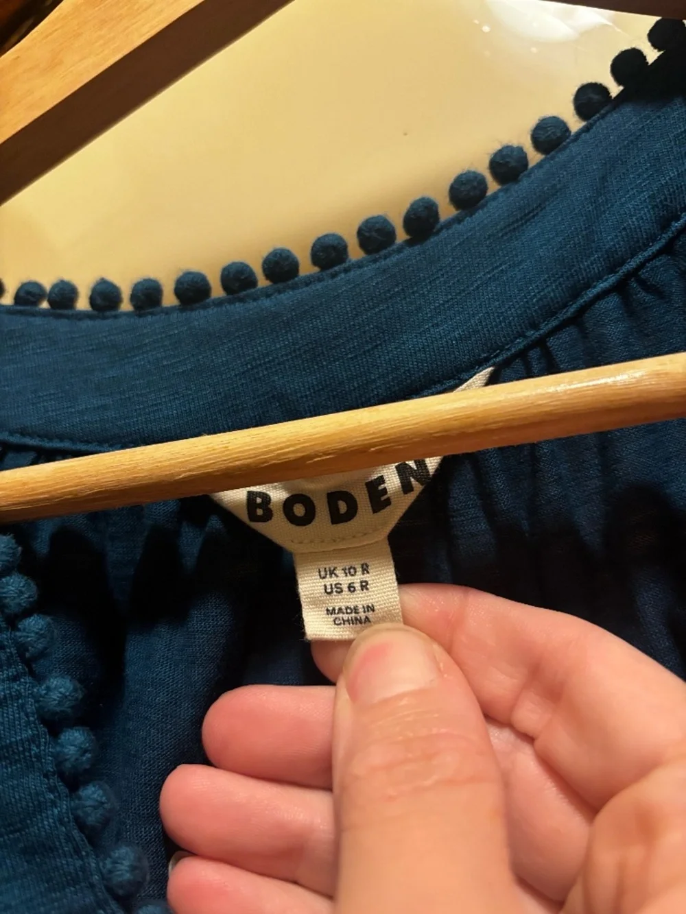 Boden Maddie Trim Jersey Dress Harbour Blue - US 6 R Midi length - Picture 8 of 10